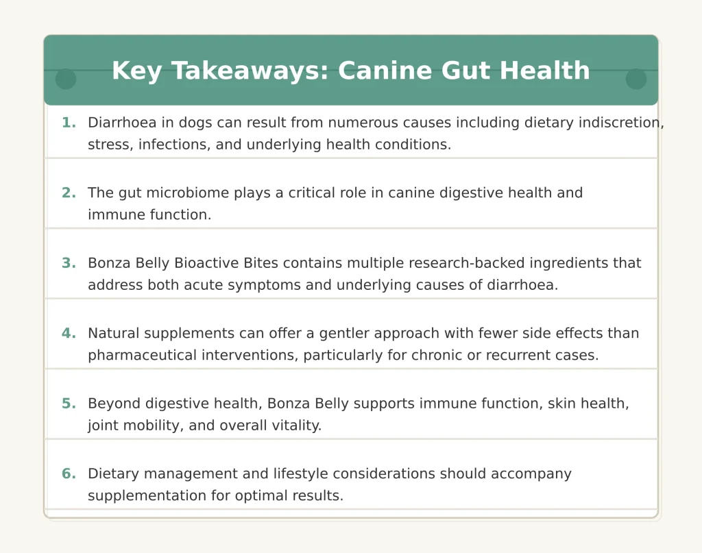 Meilleur supplément pour la diarrhée du chien - Soutien à la santé intestinale Principaux points à retenir