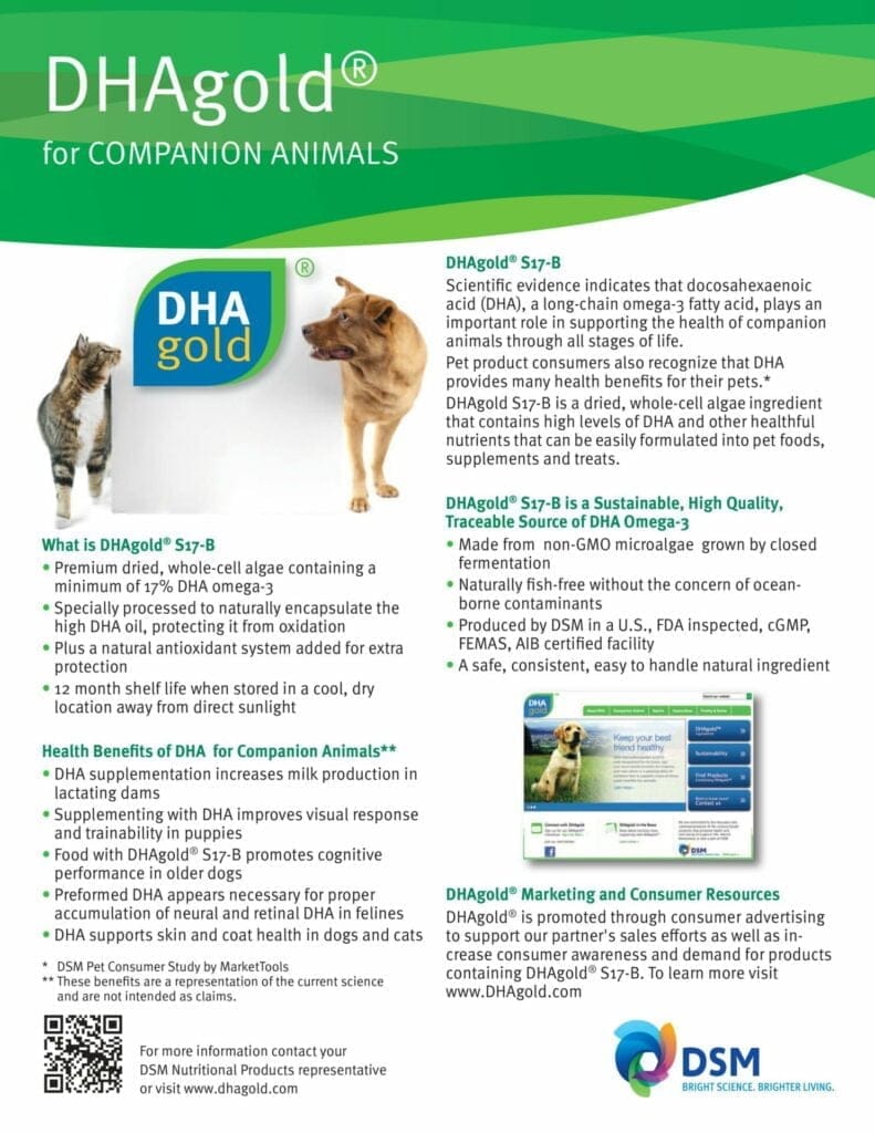 DHAgold Omega 3 DHA EPA DPA voor honden Productinformatie UK