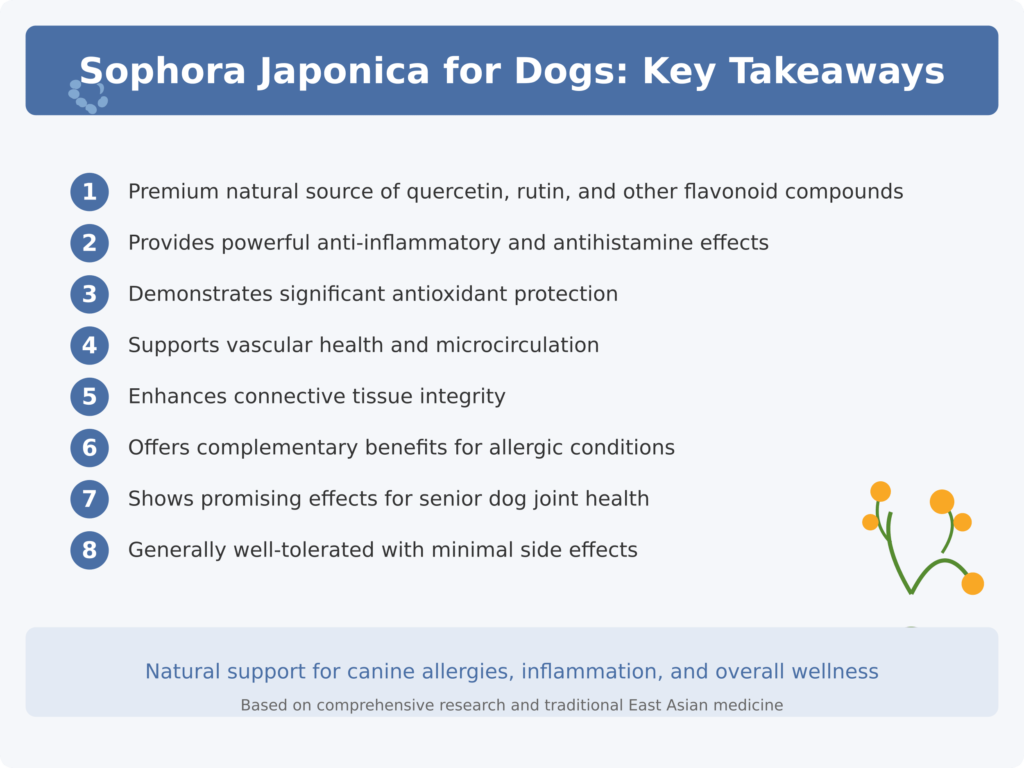 Puntos clave de la Sophora japonica para perros