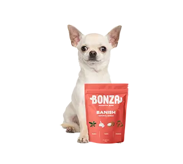 Bonza suplementos Banish Tratamiento y repelente natural contra pulgas, garrapatas y gusanos para perros