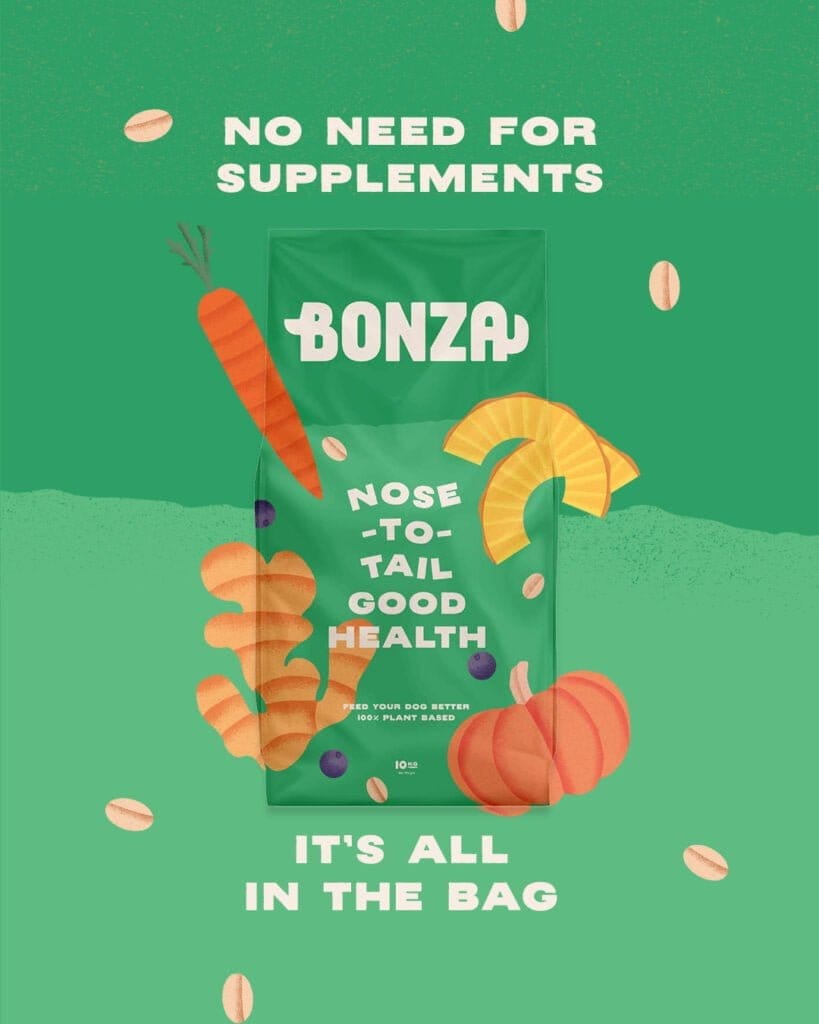 Bonza Vegan Dog Food with Polyphenols No Supplements Required Healthiest Dog Food