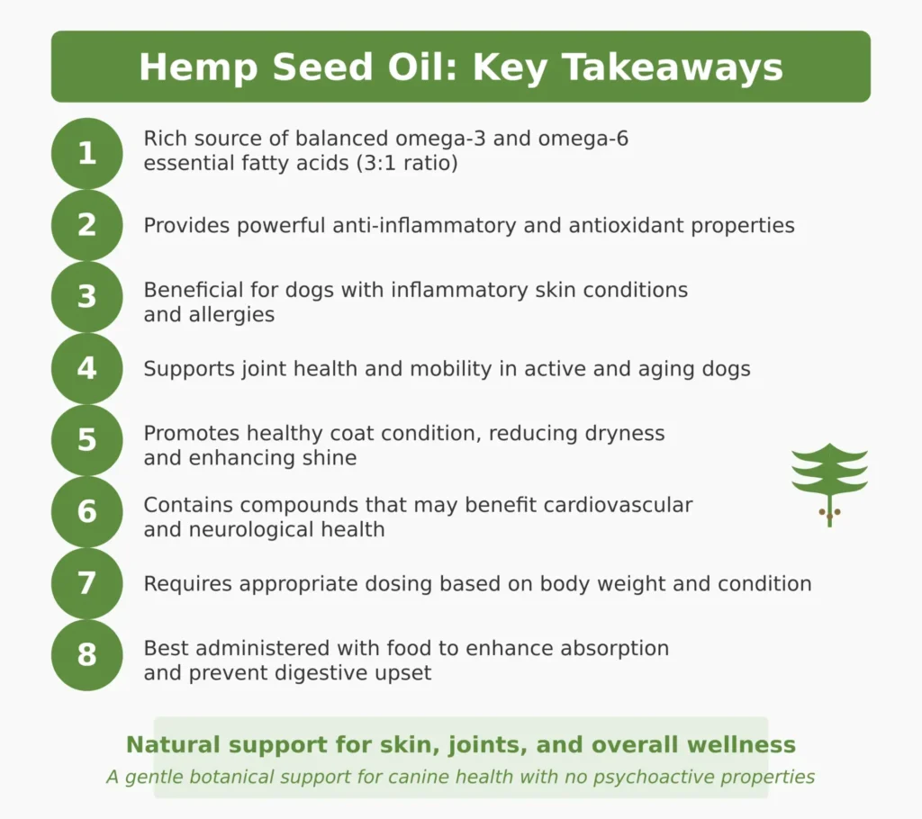 Hemp Seed Oil for Dogs Health Benefits - Key Takeaways