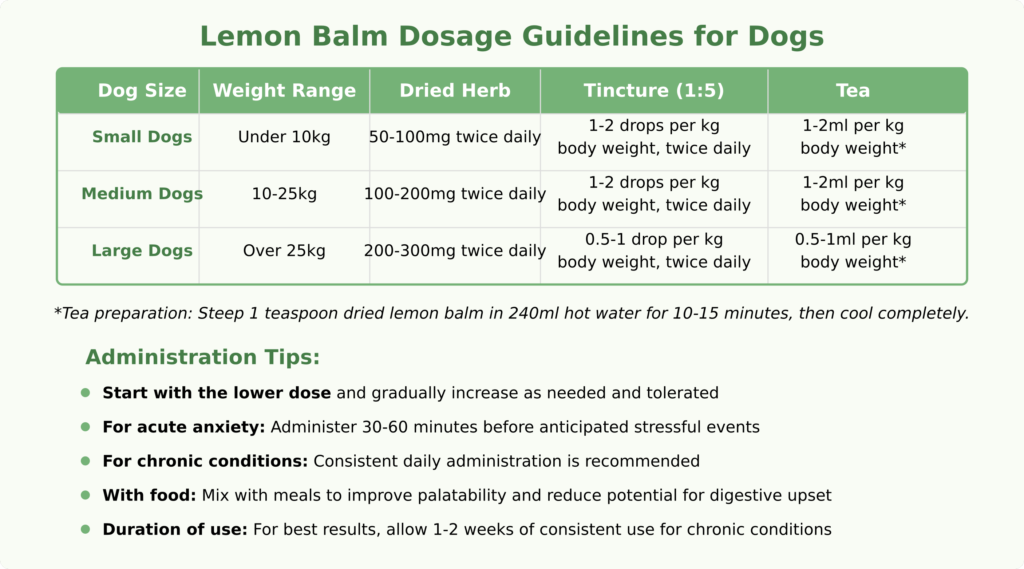 Lemon Balm Dosage Guidelines for Dogs