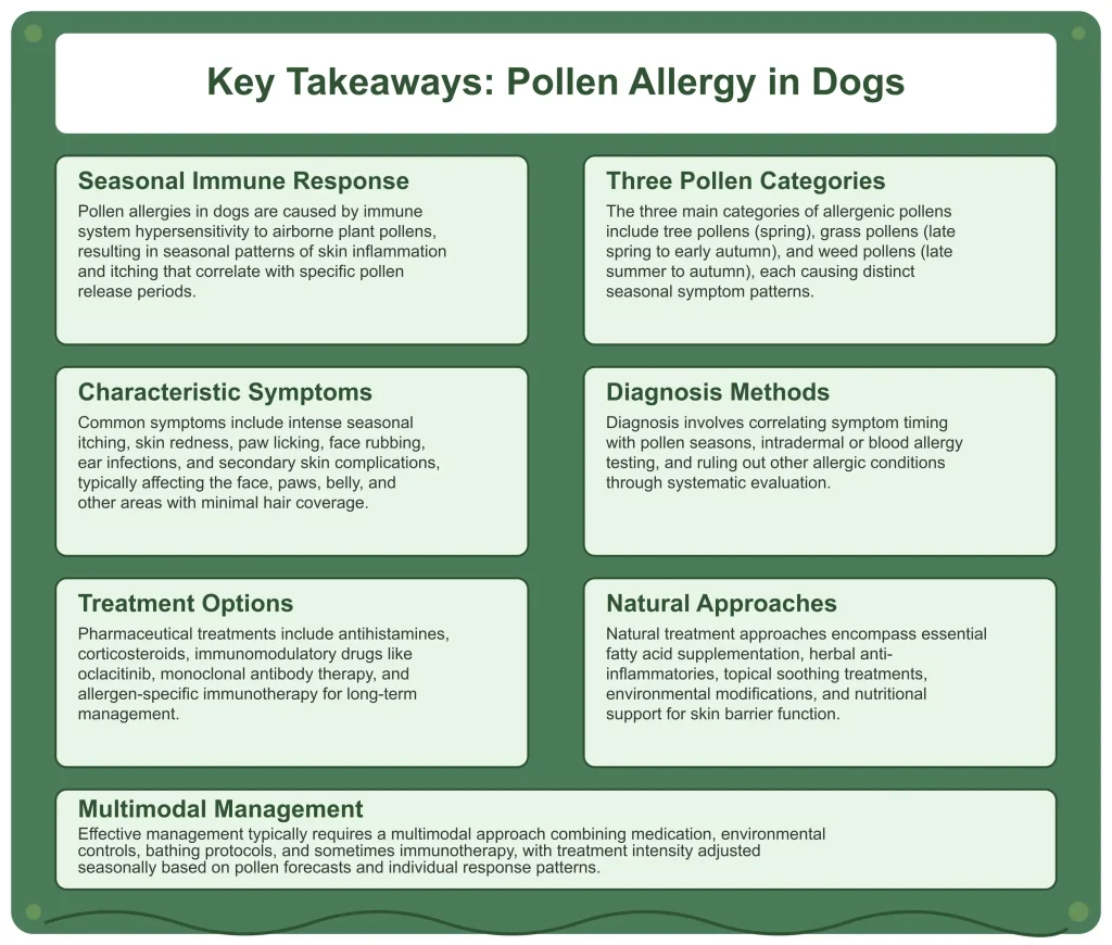 Pollen Allergy in Dogs - Causes, Symptoms and Treatments Key Takeaways