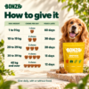 Bonza Biotics feeding guide chews per day by dog weight