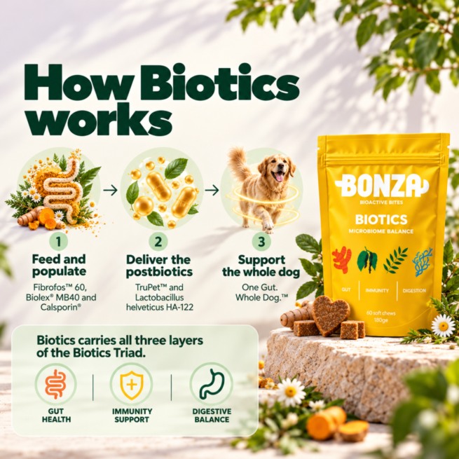 How Bonza Biotics supports the gut microbiome in dogs