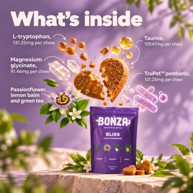 Bonza Bliss calming supplement ingredients for dogs
