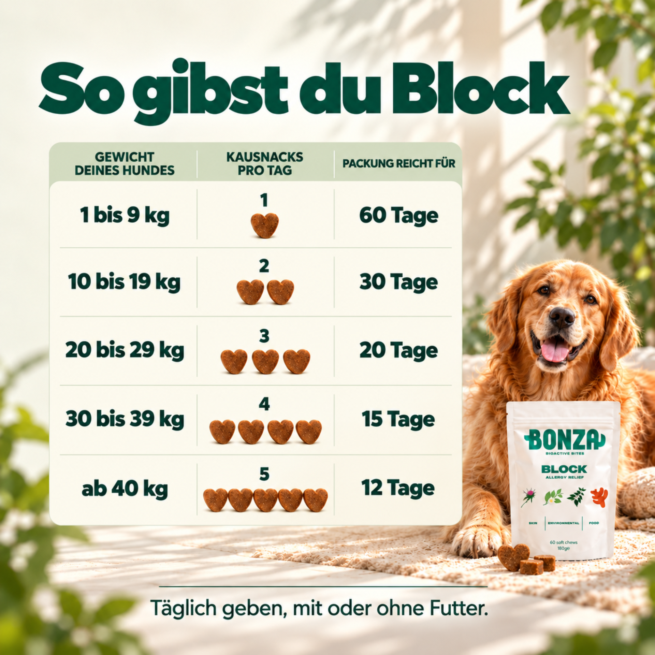 Fütterungsempfehlung nach Körpergewicht